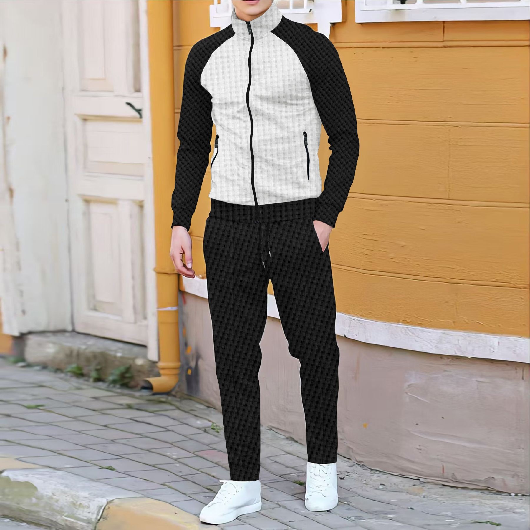 Men Casual Waffle Knit Track S - Embellish Knit recensione e prezzo