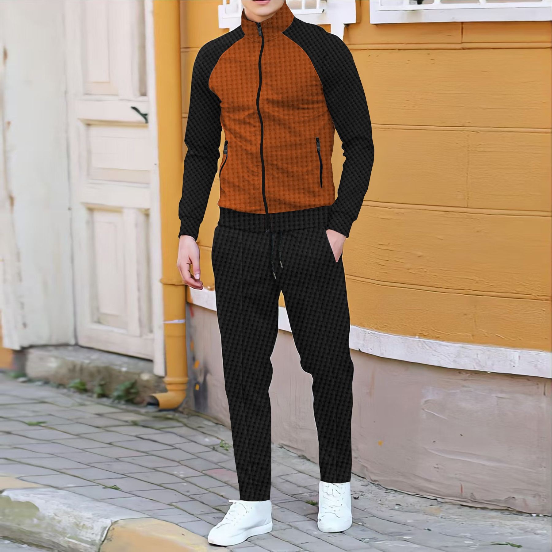 Men Casual Waffle Knit Track S - Embellish Knit recensione e prezzo