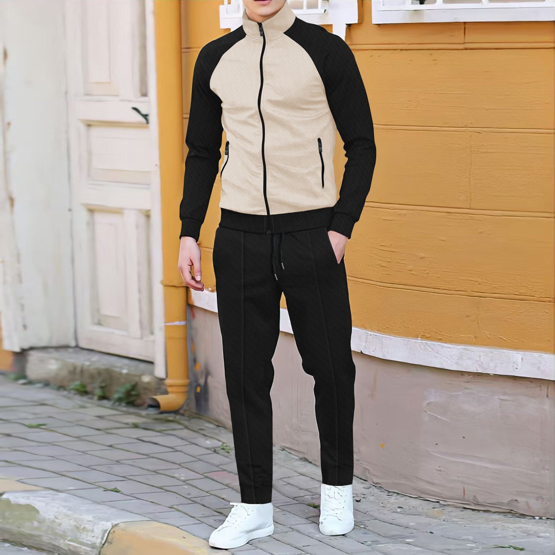 Men Casual Waffle Knit Track S - Embellish Knit recensione e prezzo