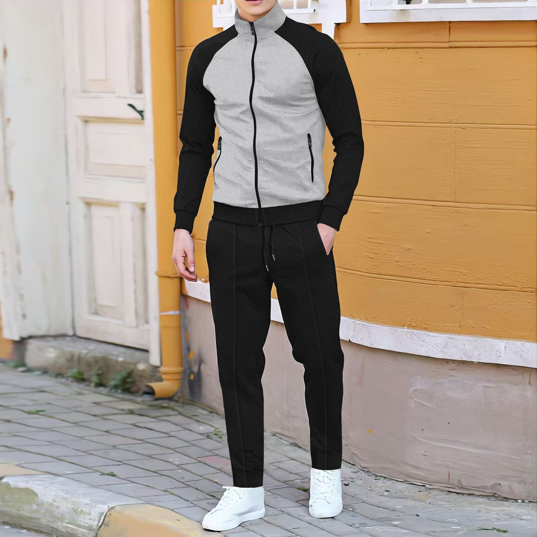 Men Casual Waffle Knit Track S - Embellish Knit recensione e prezzo