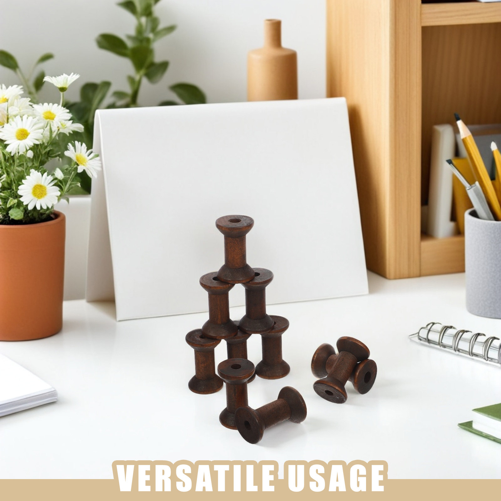 10Pcs Handcrafted Wooden Spool - Embroidery Craft recensione e prezzo