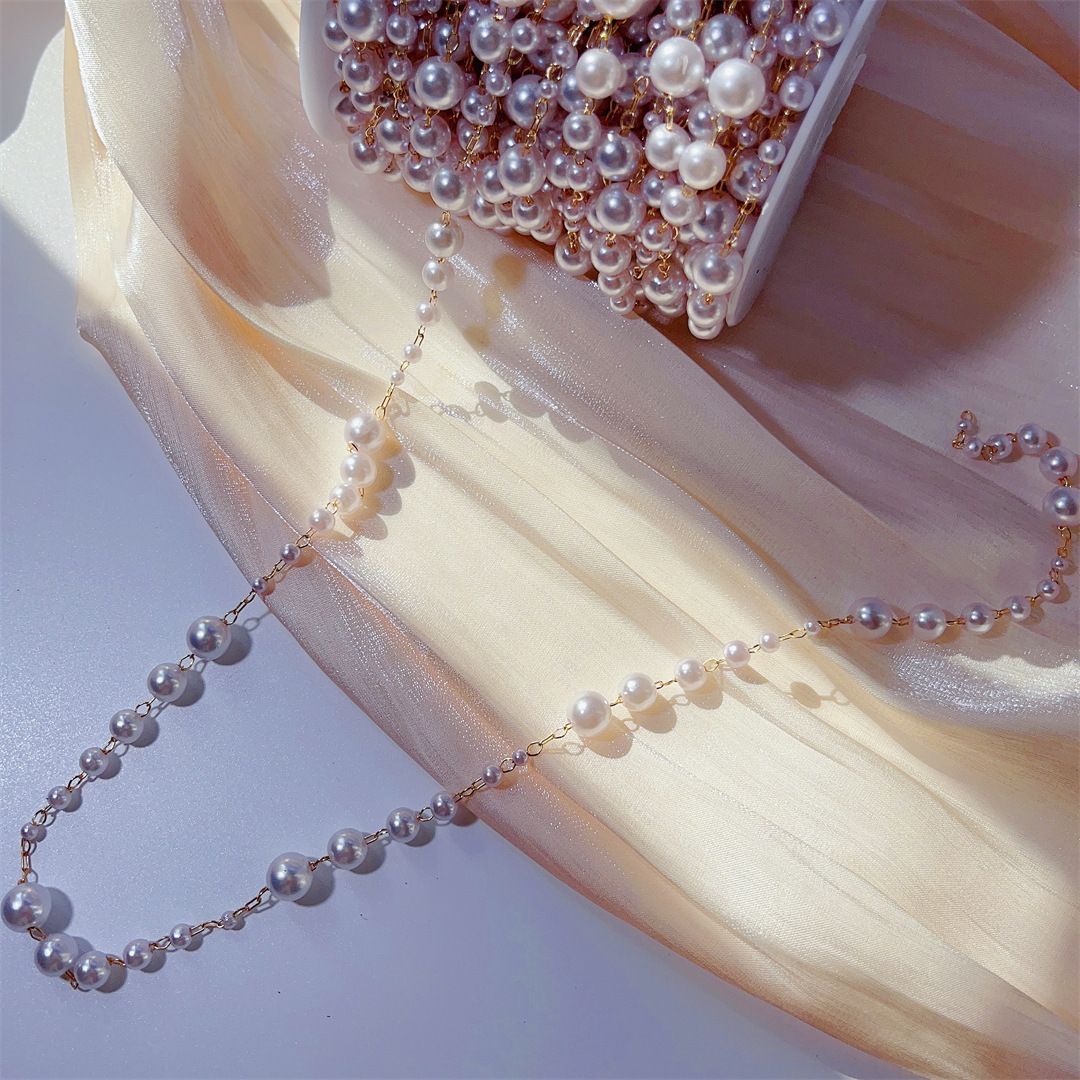 3-8mm Pearl Copper Chain, Anci - Beaded Trim Fringe recensione e prezzo
