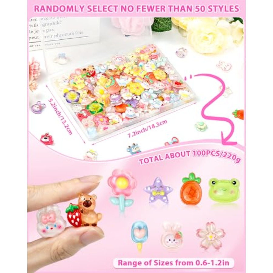 100PCS Cute Slime Charms Bulk  - Easter Craft Embellishment Set recensione e prezzo
