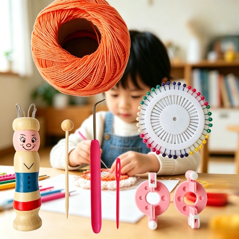 Wooden Doll French Knitter Kid - Pom Pom Maker Tool recensione e prezzo