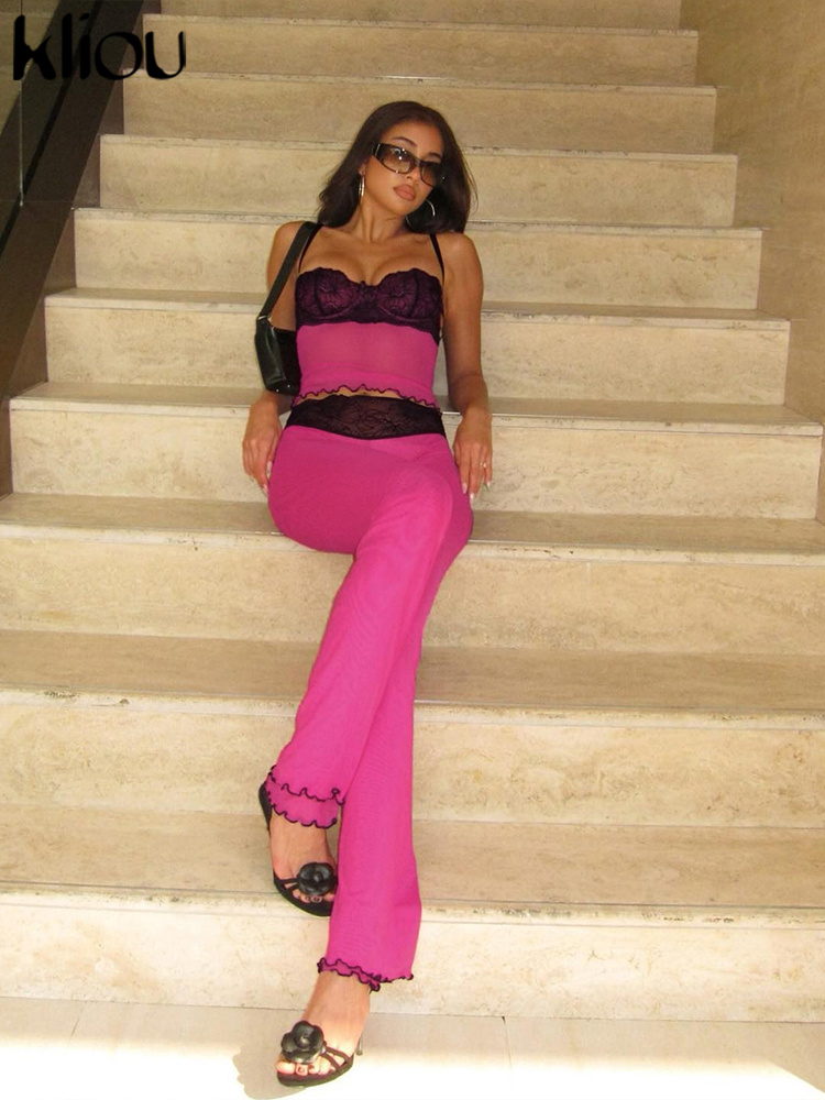 kliou Thin Sheer Women 2 Piece - Elastic Lace Trim recensione e prezzo