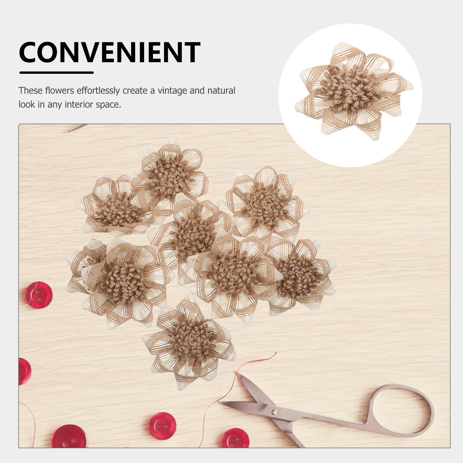 9Pcs Craft Flowers Burlap: Vin - Craft Embellishment recensione e prezzo
