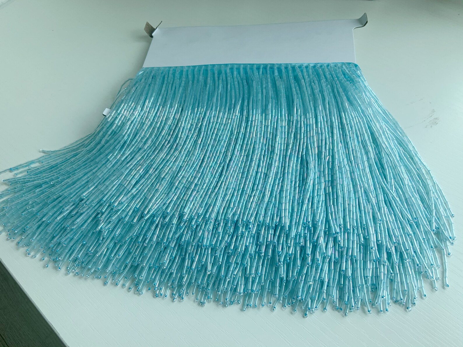 1 Yard Light Blue Bead Fringe  - Beaded Trim Fringe recensione e prezzo